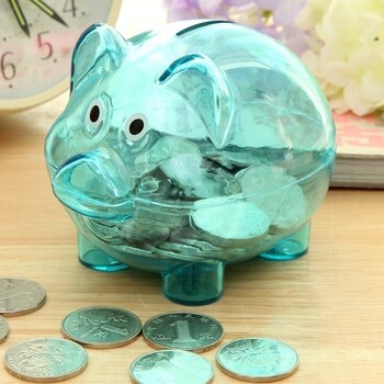 Clear Lovely PIGGY Bank Κέρμα Χρήματα Πλαστικό Ανοιγόμενο Ταμιευτήριο Δώρο Παιδικό Γουρουνάκι