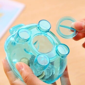 Clear Lovely PIGGY Bank Κέρμα Χρήματα Πλαστικό Ανοιγόμενο Ταμιευτήριο Δώρο Παιδικό Γουρουνάκι