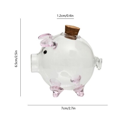 Прозрачна стъклена касичка Прасенце Гърне с пари Детско гърне с пари Банка с монети Прасенце Спестяващо гърне Десктоп Декорация