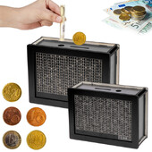 Crna kasica prasica za višekratnu upotrebu s brojačem novčanih golova Kasica prasica DIY Kutija za štednju Rukotvorine Dom za pomaže kod navike štednje