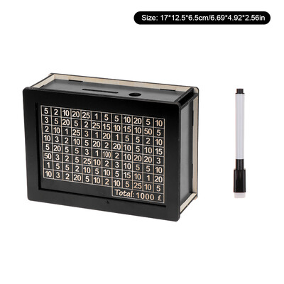 Crna kasica prasica za višekratnu upotrebu s brojačem novčanih golova Kasica prasica DIY Kutija za štednju Rukotvorine Dom za pomaže kod navike štednje