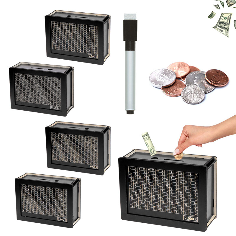 Crna kasica prasica za višekratnu upotrebu s brojačem novčanih golova Kasica prasica DIY Kutija za štednju Rukotvorine Dom za pomaže kod navike štednje