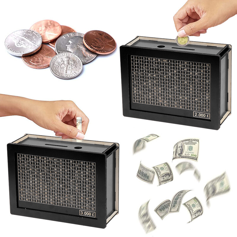 Crna kasica prasica za višekratnu upotrebu s brojačem novčanih golova Kasica prasica DIY Kutija za štednju Rukotvorine Dom za pomaže kod navike štednje