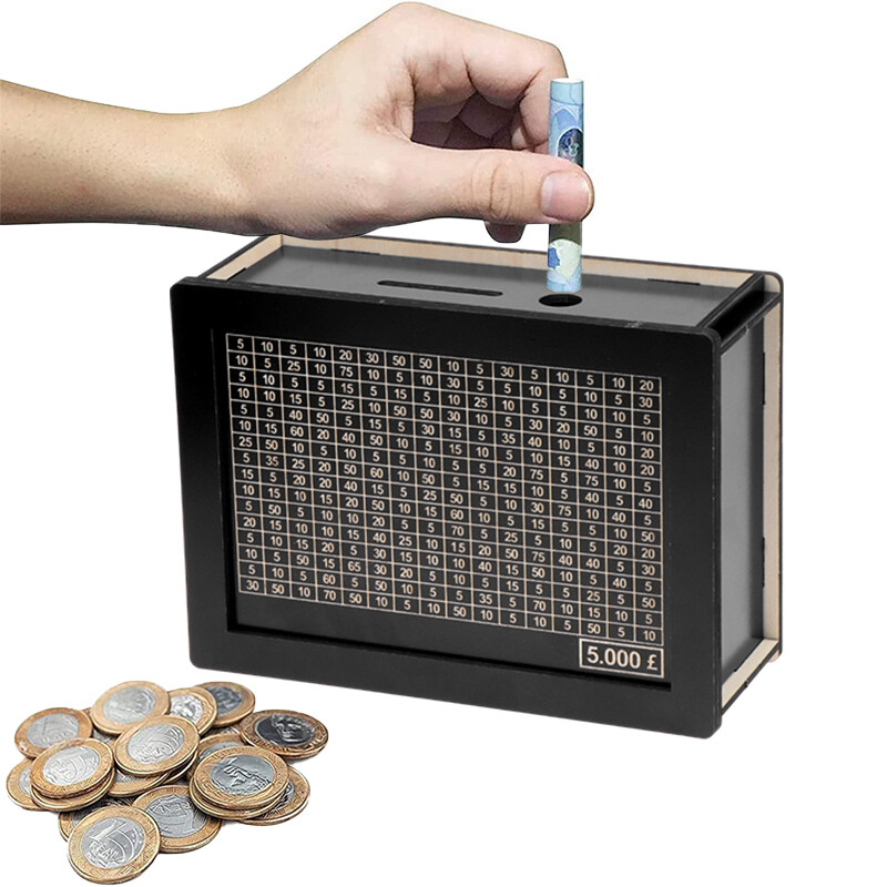 Crna kasica prasica za višekratnu upotrebu s brojačem novčanih golova Kasica prasica DIY Kutija za štednju Rukotvorine Dom za pomaže kod navike štednje