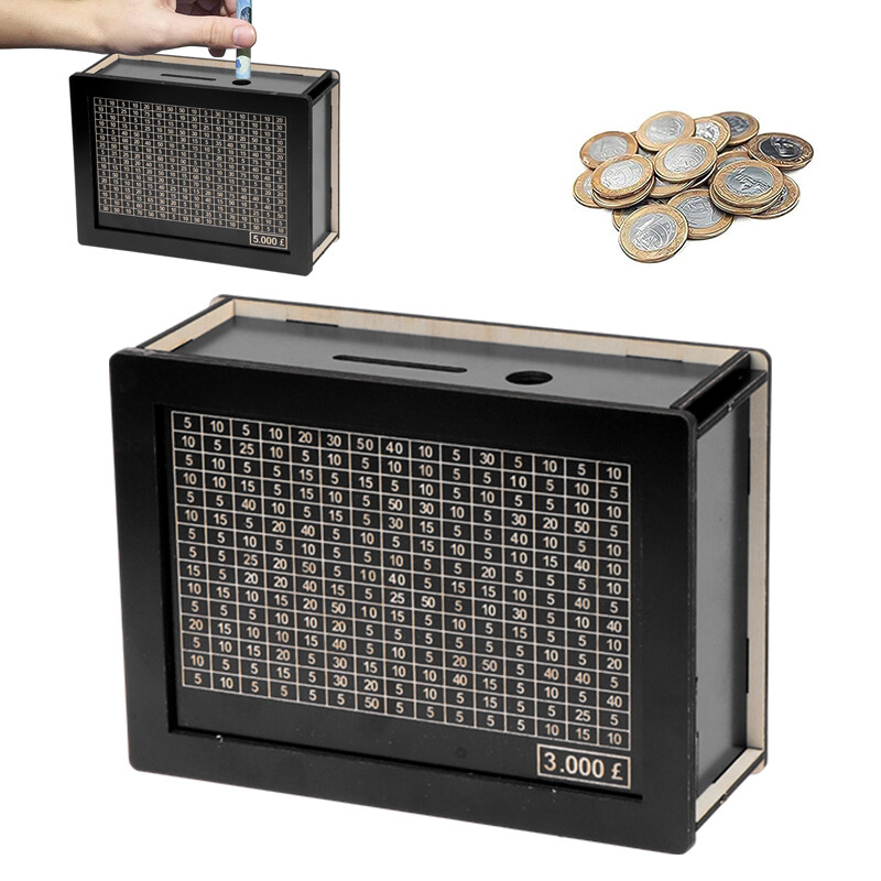 Crna kasica prasica za višekratnu upotrebu s brojačem novčanih golova Kasica prasica DIY Kutija za štednju Rukotvorine Dom za pomaže kod navike štednje