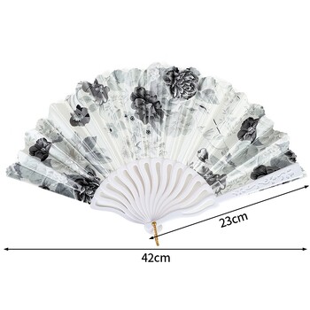 Peach Blossom κινέζικο Stylefan Hand Held Art Craft Fan Γυναικεία χορευτική παράσταση Χέρι Πτυσσόμενη σκηνή Θαυμαστές Διακόσμηση γαμήλιου πάρτι