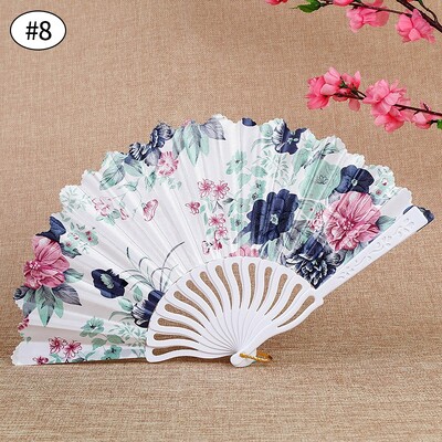 Peach Blossom Chinese Stylefan Ručna umjetnička obrtnička lepeza Ženska plesna izvedba Ručne sklopive scenske lepeze Dekoracija za vjenčanje