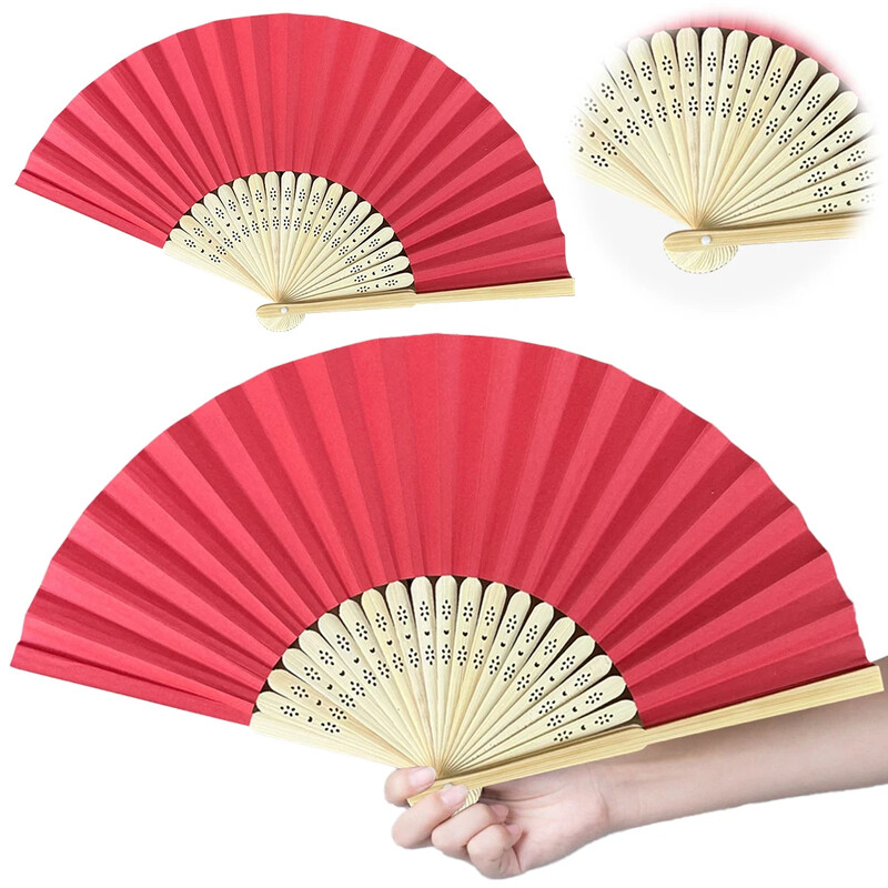 Vintage Hiina stiilis käeshoitav kokkupandav ventilaator Mitmevärviline bambusest lehvik Tantsuetenduse kohandatud rekvisiidid pulmapeo kodukaunistamiseks