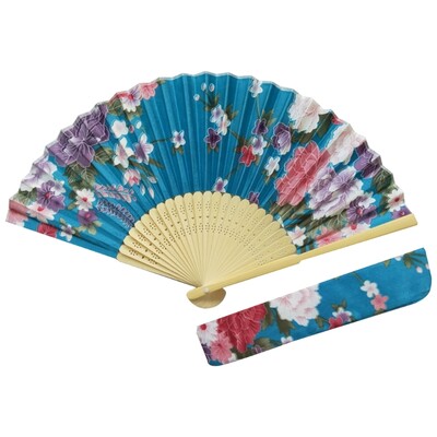 67JB Cvjetna sklopiva lepeza s torbom Vintage ručne lepeze od bambusa za žene, djevojačke izvedbe