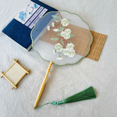 Kineski stil, klasična drevna dugoručka, dvostrani vez, strojni vez, kružna lepeza Han kineska odjeća