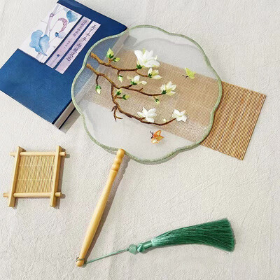 Kineski stil, klasična drevna dugoručka, dvostrani vez, strojni vez, kružna lepeza Han kineska odjeća