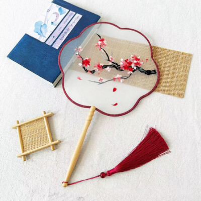 Kineski stil, klasična drevna dugoručka, dvostrani vez, strojni vez, kružna lepeza Han kineska odjeća