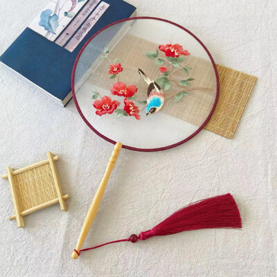 Kineski stil, klasična drevna dugoručka, dvostrani vez, strojni vez, kružna lepeza Han kineska odjeća