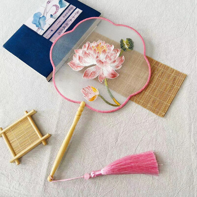 Kineski stil, klasična drevna dugoručka, dvostrani vez, strojni vez, kružna lepeza Han kineska odjeća