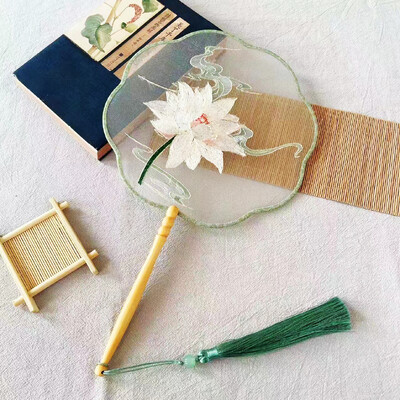 Kineski stil, klasična drevna dugoručka, dvostrani vez, strojni vez, kružna lepeza Han kineska odjeća