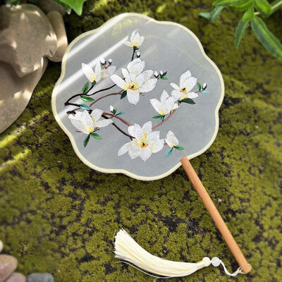 Kineski stil, klasična drevna dugoručka, dvostrani vez, strojni vez, kružna lepeza Han kineska odjeća