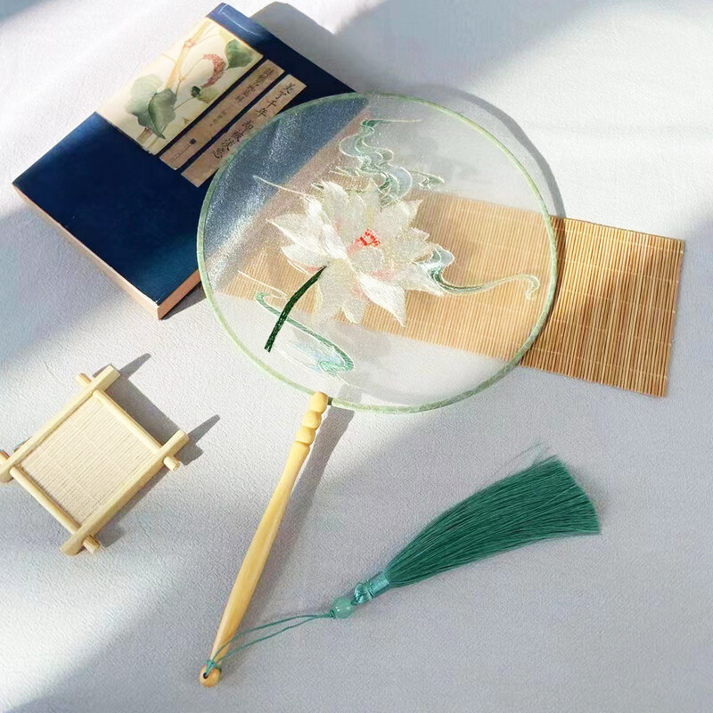 Kineski stil, klasična drevna dugoručka, dvostrani vez, strojni vez, kružna lepeza Han kineska odjeća