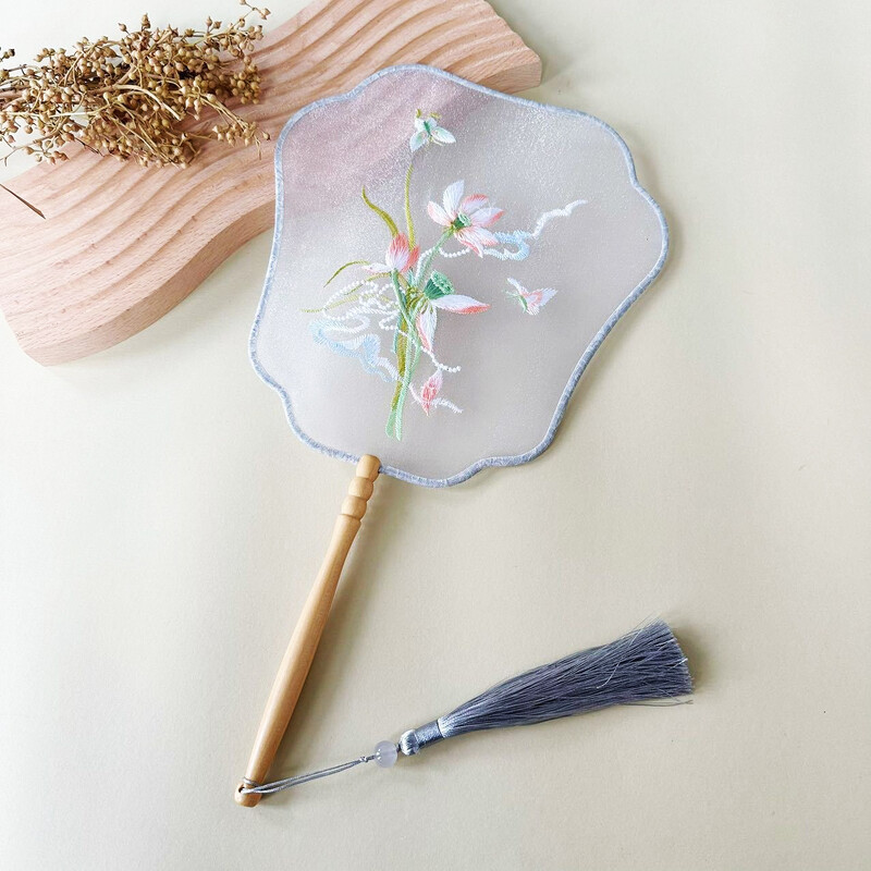 Kineski stil, klasična drevna dugoručka, dvostrani vez, strojni vez, kružna lepeza Han kineska odjeća