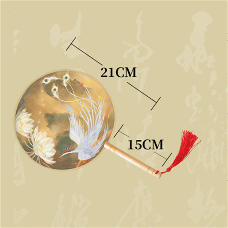 Vintage ručna lepeza Kineska svila izvezena okrugla lepeza Mitološki životinjski dizajn Ukrasi za dom Plesna lepeza Svadbena zabava