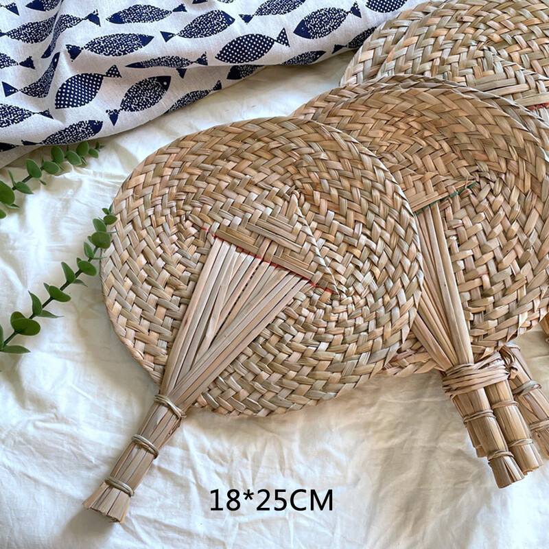 1vnt rankų darbo rotango šiaudinis ventiliatorius, skirtas svetainei miegamajame, pakabinamas ant sienos „pasidaryk pats“ vestuvių vakarėlio namų dekoro priedai