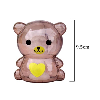 Plastične kasice prasice s kovanicama, prozirne, ljupke, prozirne kasice s crtanim novcem, kutija za uštedu novca, kovanice, rođendanski poklon za djecu u obliku medvjeda