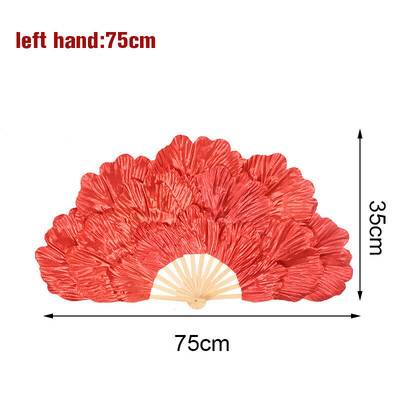 Νέος ανεμιστήρας Peony Petal 14 Bones Big Hand Hand Folding Gold Fans for Performance Dance Fans Party Stage Carnival Show Props