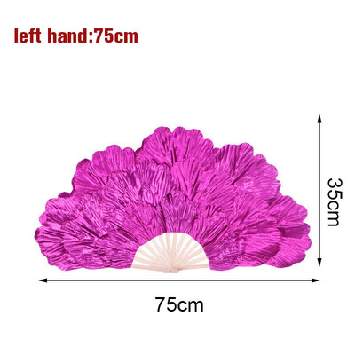 Νέος ανεμιστήρας Peony Petal 14 Bones Big Hand Hand Folding Gold Fans for Performance Dance Fans Party Stage Carnival Show Props