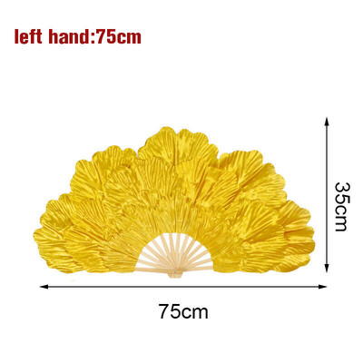 Νέος ανεμιστήρας Peony Petal 14 Bones Big Hand Hand Folding Gold Fans for Performance Dance Fans Party Stage Carnival Show Props