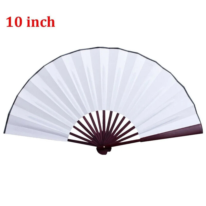 10 colių sulankstomas ventiliatorius Rankinis šilko audinys "pasidaryk pats" Kinijos sulankstomas vėduoklis medinis bambukas, senovinis sulankstomas ventiliatorius "pasidaryk pats" kaligrafijos tapybos dekoras