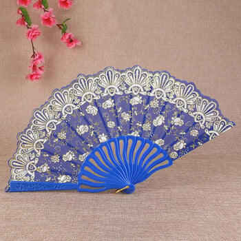 Little Flower Rose Folding Fan Ancient Style Hold Dance Fans Party Wedding Prom Dancing Summer Fan Αξεσουάρ