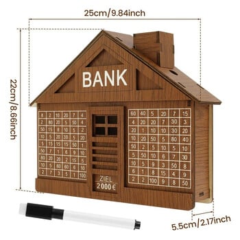 Wood Money Box for Cash House Ταμιευτήριο Κουμπαράς 1000 ή 2000 Ευρώ Adult Money Counting Bank Japanese Piggy Bank