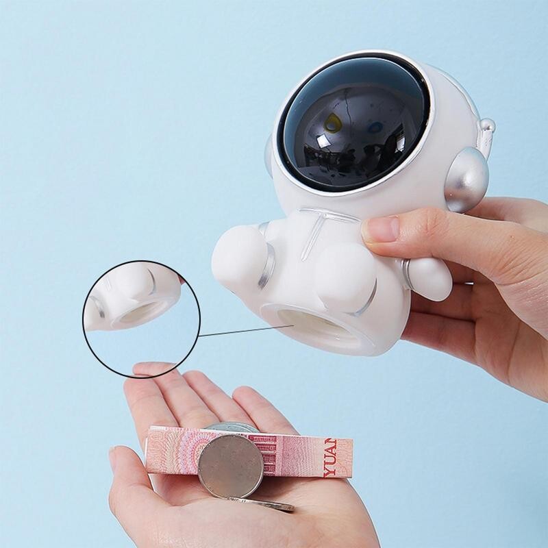 Astronaut öövalgus hoiupõrsas voodikaunistusega lambid Loomingulised kujukesed, mündiraha säästukarbi mänguasi lastele sünnipäevakingitused