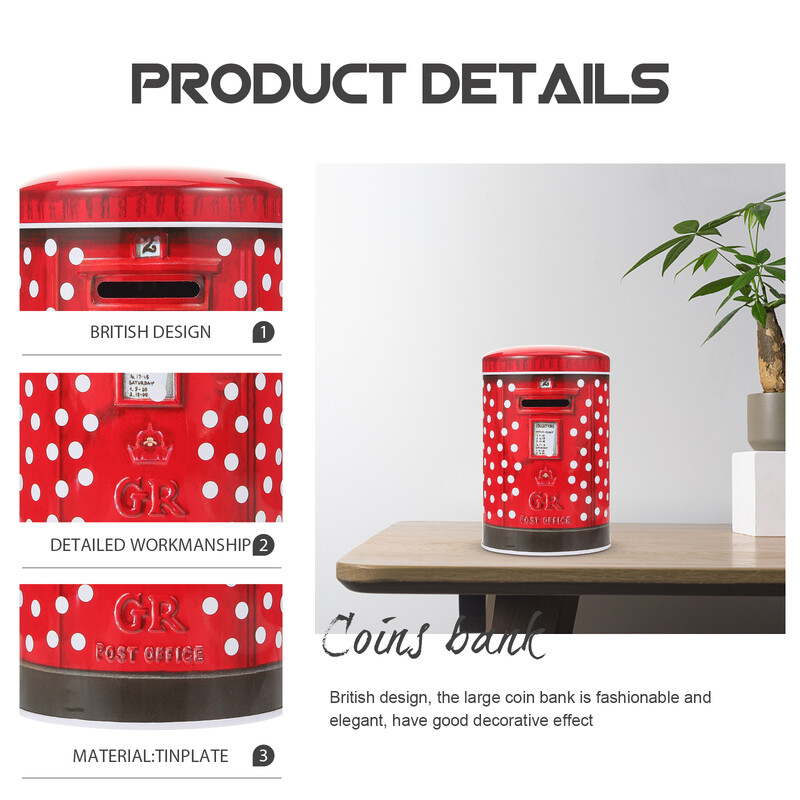 Pinigų dėžutės monetos Sausainių dėžutės Didelės banko metalinės santaupos stiklainis Didelis mielas kūrybinis seifas