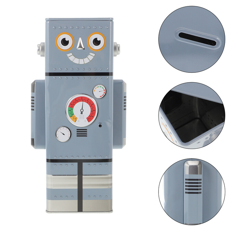 Robotas Piggy Bank berniukams Vaikams Monetų bankai Taupymo dėžutė Metalinė Raudona Pinigai Mergaičių vaikas