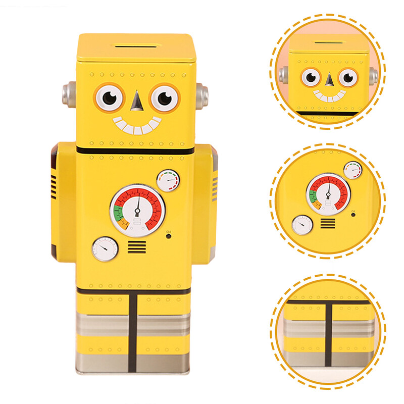 Robotas Piggy Bank berniukams Vaikams Monetų bankai Taupymo dėžutė Metalinė Raudona Pinigai Mergaičių vaikas