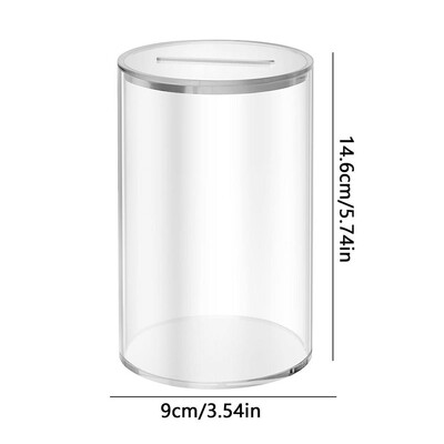 Piggy Bank suaugusiems vaikams Akrilas Skaidrus Piggy Bank monetų vekseliai Banko pinigų taupymo stiklainis Neatidaromas keitimo stiklainis Pinigų bankas namų dekoras