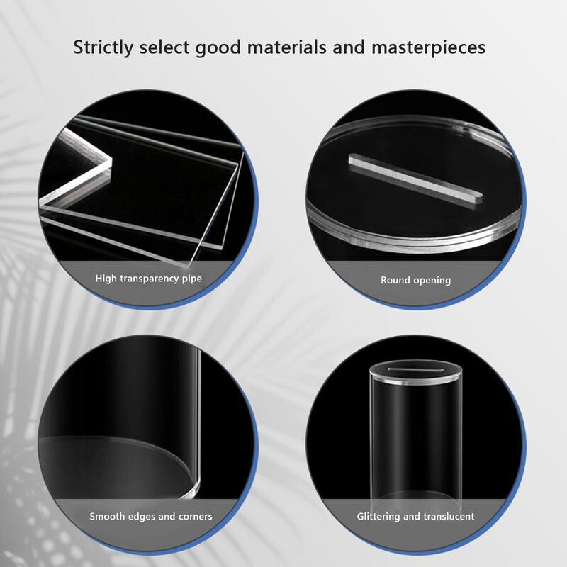 Piggy Bank suaugusiems vaikams Akrilas Skaidrus Piggy Bank monetų vekseliai Banko pinigų taupymo stiklainis Neatidaromas keitimo stiklainis Pinigų bankas namų dekoras