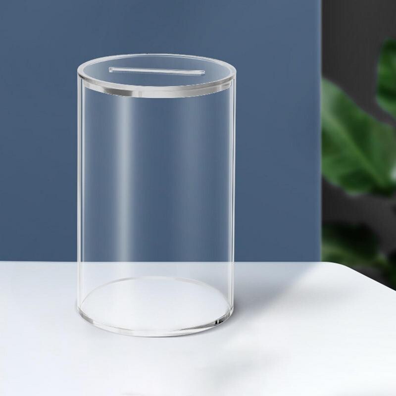 Piggy Bank suaugusiems vaikams Akrilas Skaidrus Piggy Bank monetų vekseliai Banko pinigų taupymo stiklainis Neatidaromas keitimo stiklainis Pinigų bankas namų dekoras