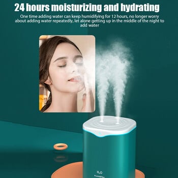 2000ML USB Air Humidifier Διπλή θύρα ψεκασμού αιθέριο έλαιο Aromatherapy Humificador Cool Mist Maker Fogger Purify for Home Office