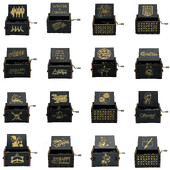 Uus loominguline puidust käsitsi vändatav muusikakast, must seeria muusika oktaavikast, puidust oktaavikast