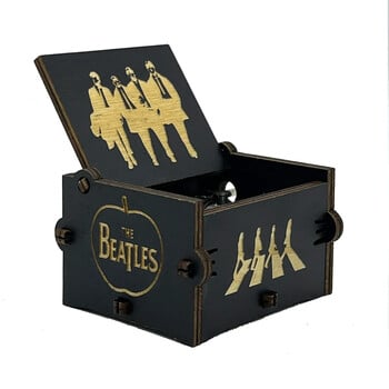 Νέο Creative Wooden Hand cranked Music Box Black Series Music Octave Box Movement Wooden Octave Box Music Box