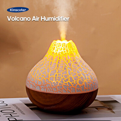 300 ml Volcano Air Humidifier Desktop Electric USB Humidificadore Water Mist Diffuser Purifier Освежител за въздух със 7 цвята Night