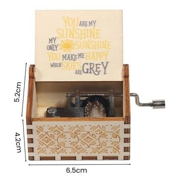 Music Box You Are My Sunshine Rotary Handle Ξύλινο Μίνι Μηχανικό Μουσικό Κουτί Love Θεματικό Εγχειρίδιο Music Box Διακόσμηση επιφάνειας εργασίας