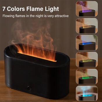 Aroma Diffuser Flame Air Humidifier USB Desktop για οικιακή κρεβατοκάμαρα αρώματα αιθέριων ελαίων με πολύχρωμο νυχτερινό φως