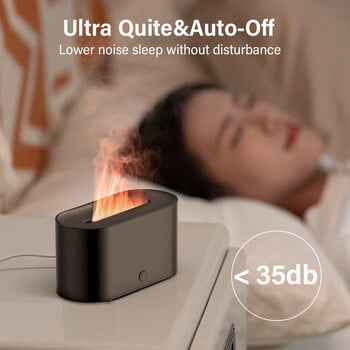 Aroma Diffuser Flame Air Humidifier USB Desktop για οικιακή κρεβατοκάμαρα αρώματα αιθέριων ελαίων με πολύχρωμο νυχτερινό φως