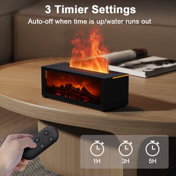 Υγραντήρας αέρα Αιθέριο έλαιο Diffuser Flame Aroma Humidifier Home Room Room Fragrance Diffuser with Night Light Aromatherapy Diffuser