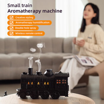 Ship Train Shape Ultrasonic Air Humidifier Jellyfish Spray Essential Oil Diffuser Aroma Τηλεχειριστήριο με πολύχρωμο φωτισμό