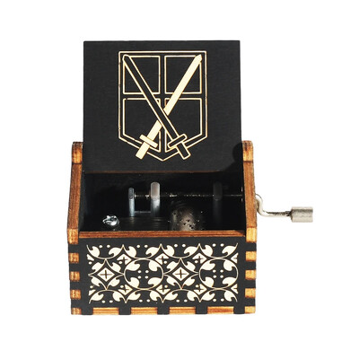 Anime Attack on Titan Merry Christmas Music Box Queen Wood Hand Crank Music Box Halloweeni sõbrapäeva kingitus uusaasta kingitus