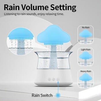 Relax Cloud Rain Diffuser Humidifier Raindrop Aromatherapy Machine Υπερηχητικός ψεκασμός ύγρανσης Πολύχρωμη λάμπα