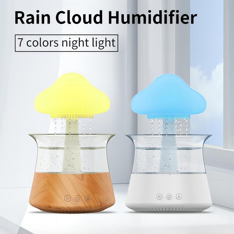 Relax Cloud Rain Difuzor Ovlaživač Raindrop Aparat za aromaterapiju Ultrazvučna atomizacija Ovlaživanje Šarena lampa